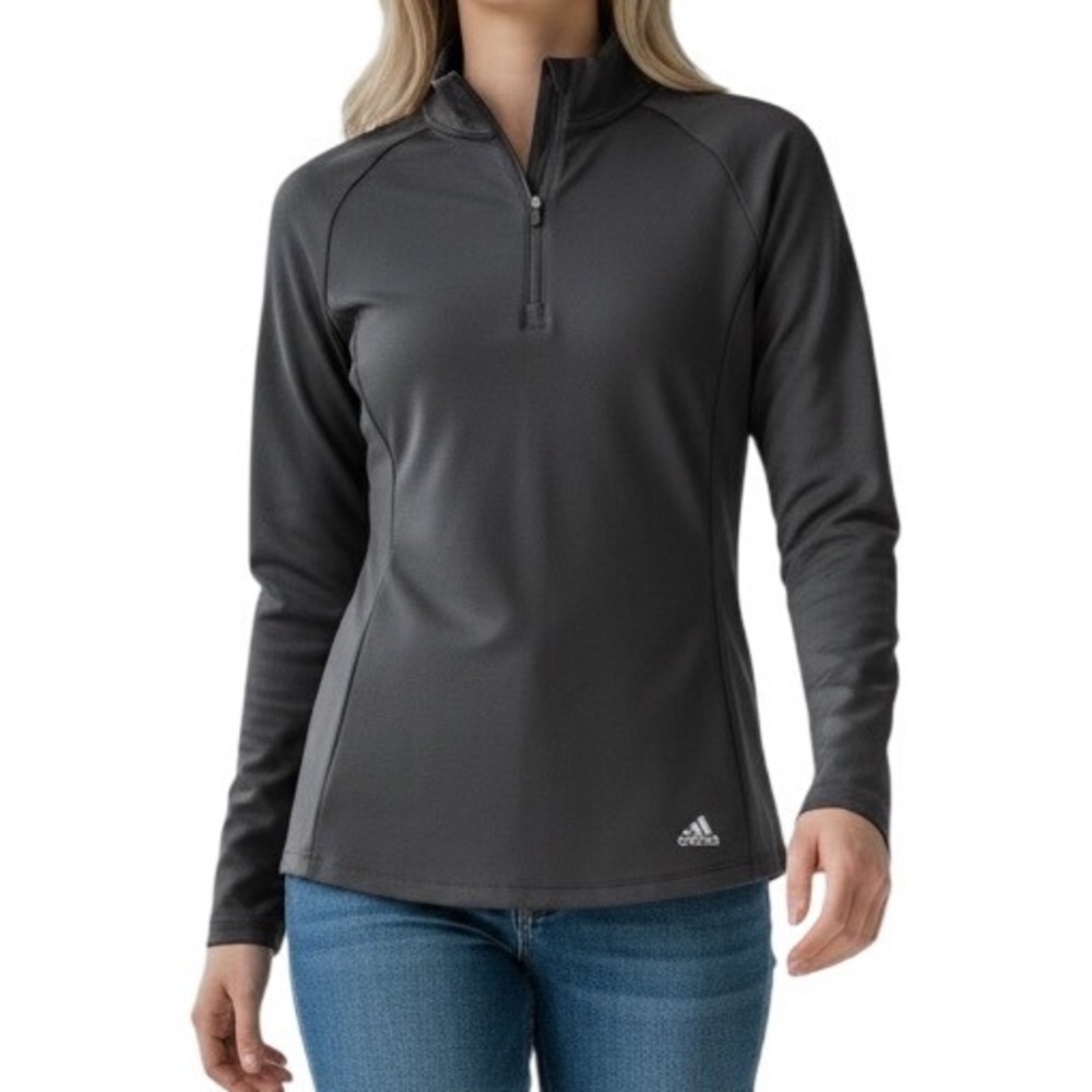 Adidas Golf Women's Medium Black 1/4 Zip‎ Pullover Long Sleeve Athletic